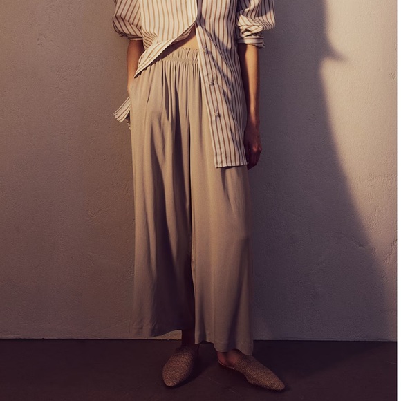 H&M pull up wide leg pants size Medium - Picture 3 of 7